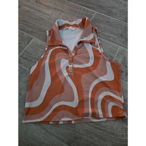 Peach Love Retro Tank Hippy‎ Y2K 90s Orange Size Medium Large